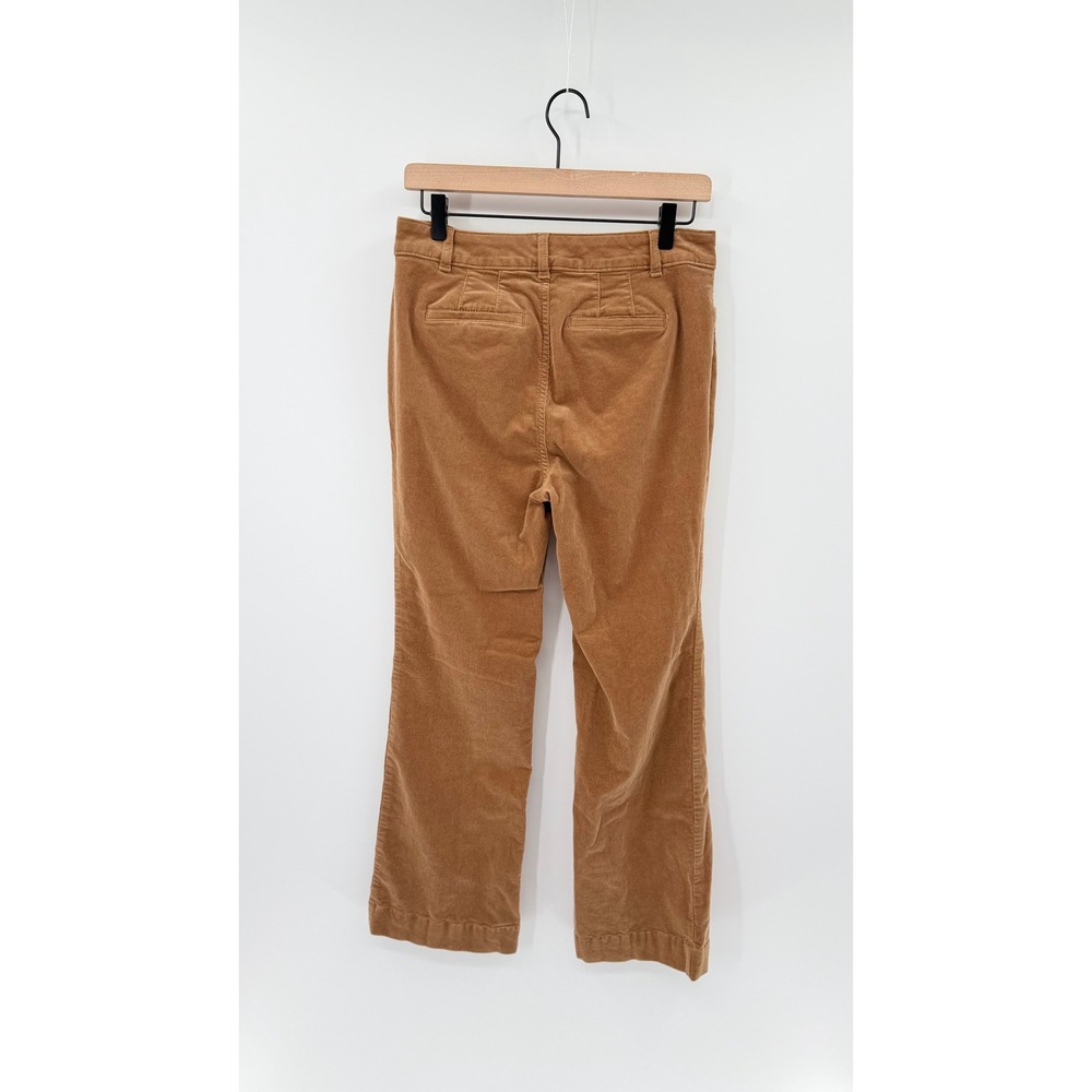 Talbots Size 2 Corduroy Straight Leg Pants Dark Camel Tan Classic Preppy Fall - Picture 3 of 4